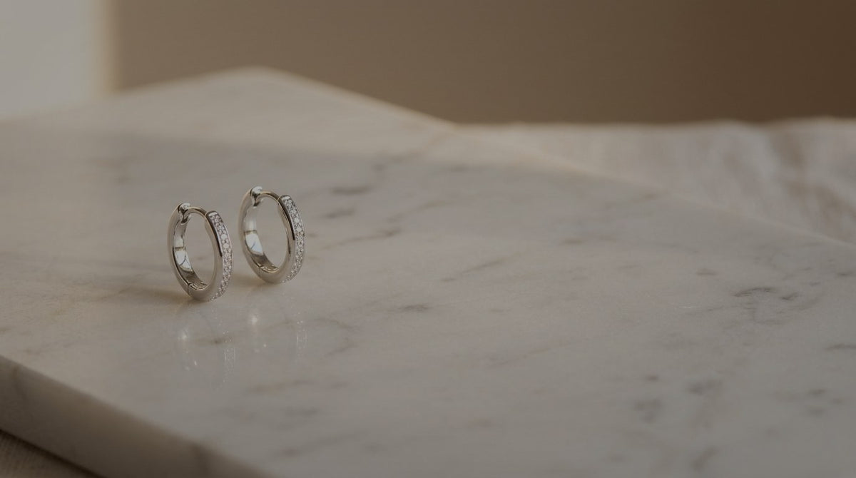 Silver Diamond & Crystal Earrings