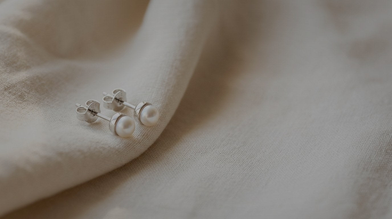 Boucles d'oreilles argent et perles