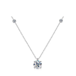 2ct Moissanite Four-Claw Solitaire Necklace