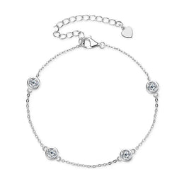 Bezel Set Moissanite Station Bracelet