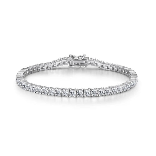 Women's silver 925 tennis bracelet with sparkling cubic zirconia stones and secure box clasp