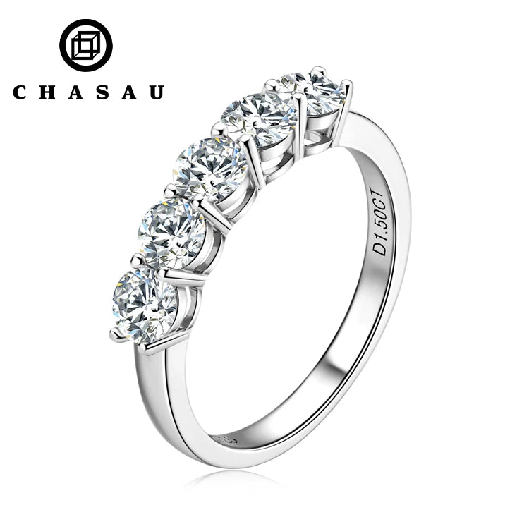Five Stone Moissanite Wedding Band Ring