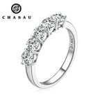 Five Stone Moissanite Wedding Band Ring