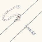 Three Stone Bar Pendant Necklace Dainty Chain