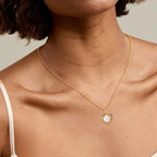 Heart Shaped Pearl and Stone Pendant Necklace with Chain