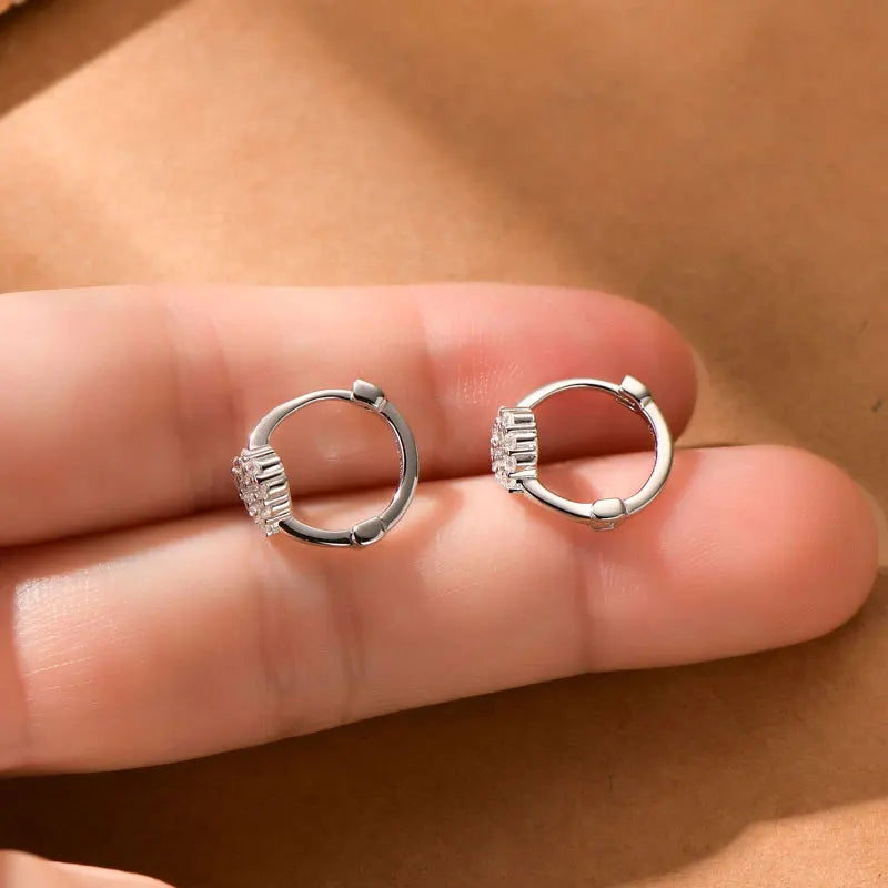 Moissanite Heart Outline Hoop Earrings