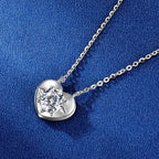 Solitaire Moissanite Heart Necklace
