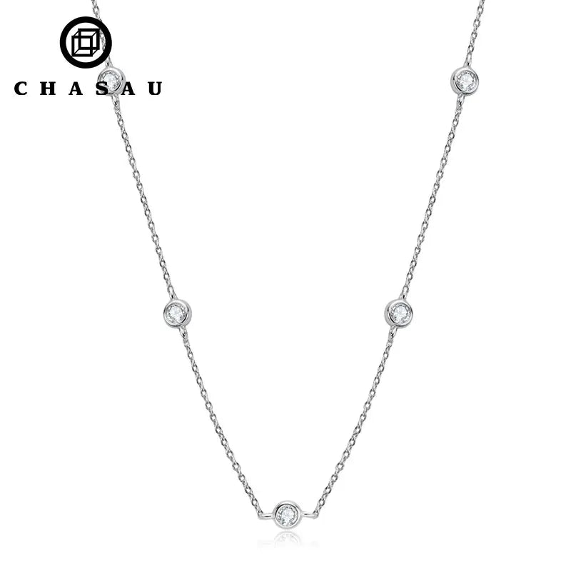 Moissanite Bezel Set Tennis Necklace