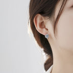 Solitaire Moissanite Hoop Earrings in 925 Silver