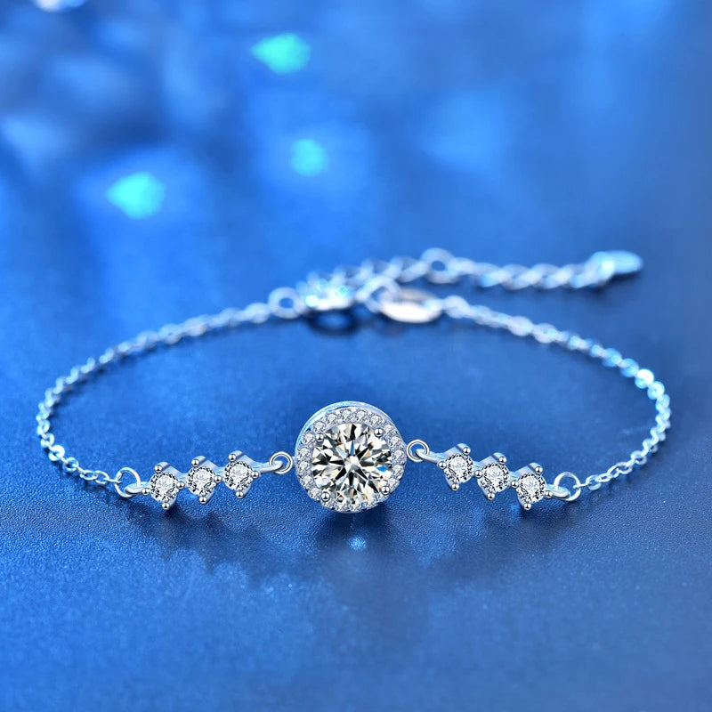 Moissanite Infinity Link Bracelet