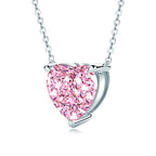 Pink Heart Cut Zirconia Necklace
