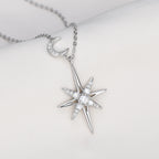 Dainty Celestial Star Moon Cz Pendant Necklace