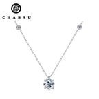 2ct Moissanite Four-Claw Solitaire Necklace
