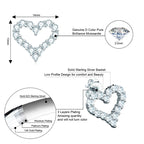 Sterling Silver Moissanite Open Heart Necklace Earrings Set