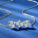 Asymmetrical Moissanite Star Cluster Necklace