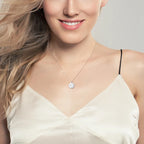Dainty Disc Moon Star Gemstone Pendant Necklace