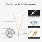 Moissanite Cross Pendant Necklace Silver or Gold