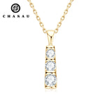 Three Stone Bar Pendant Necklace Dainty Chain
