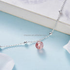 925 Sterling Silver Anklet with Crystal Charms