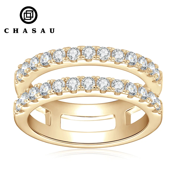 Double Row Half Eternity Moissanite Rings Enhancer