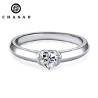 Dainty Heart Solitaire Ring in Silver or Rose Gold