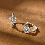 Moissanite Heart Outline Hoop Earrings