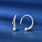 Moissanite Curved Bar Stud Earrings