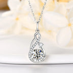Moissanite Infinity Teardrop Pendant Necklace