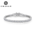 Classic Cubic Zirconia Silver Tennis Bracelet with Box Clasp