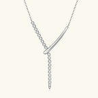 Y-shaped Lariat Necklace with Crystal Line
