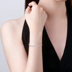 Open Cuff Bangle with Pave Heart Ends