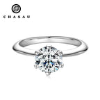 Round Moissanite Six Prong Solitaire Ring