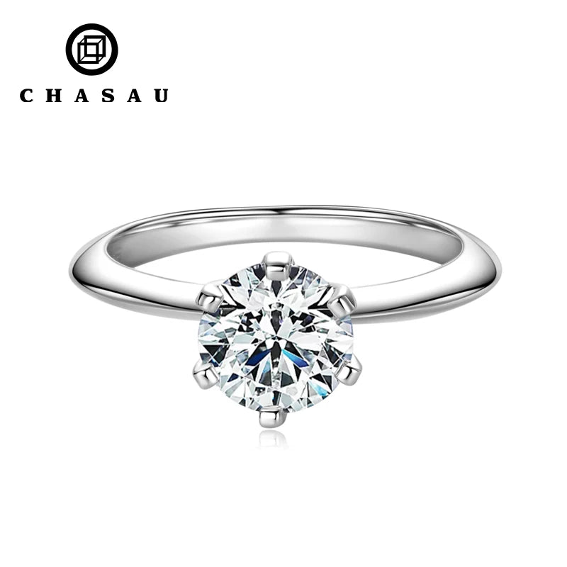 Classic Six-Prong Round Solitaire Cubic Zirconia Ring
