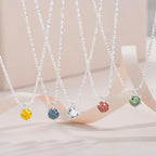 1ct Colorful Moissanite Solitaire Pendant Necklace