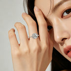Square Halo Moissanite Engagement Ring