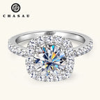 Square Halo Moissanite Engagement Ring