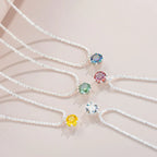 1ct Colorful Moissanite Solitaire Pendant Necklace