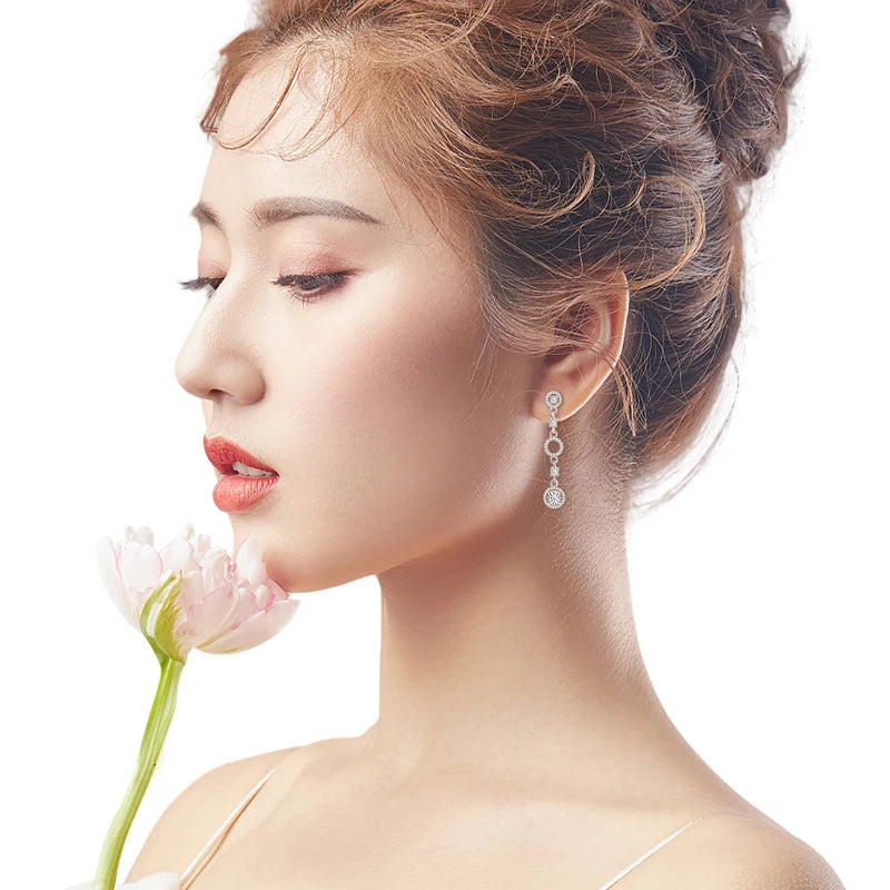 Moissanite Tassel Chain Drop Earrings