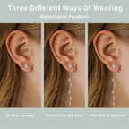 Detachable Moissanite Leaf Dangle Stud Earrings
