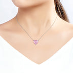 Pink Heart Cut Zirconia Necklace