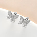 Moissanite Pavé Butterfly Huggie Hoop Earrings