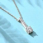 Moissanite Vertical Bar Pendant Necklace