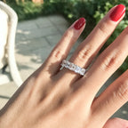 Emerald Cut Cubic Zirconia Eternity Band Ring