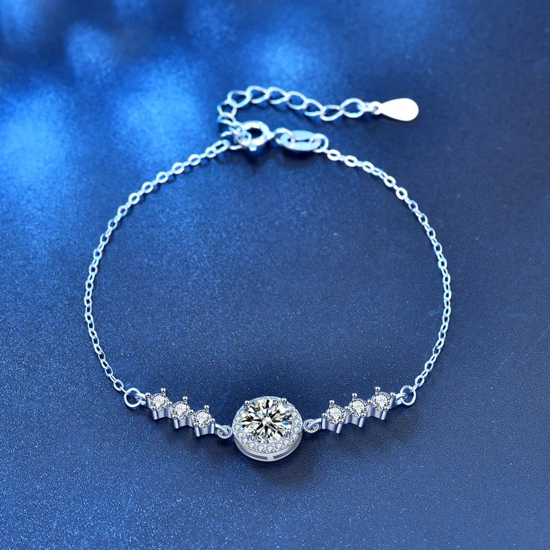 Moissanite Infinity Link Bracelet