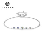 Five Stone Moissanite Bracelet in Sterling Silver