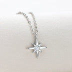 Moissanite Starburst Charm Pendant Necklace