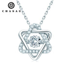 Sterling Silver Dancing Moissanite Star Necklace