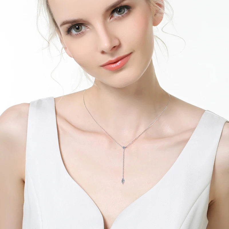 Marquise Cut Moissanite Y-Shape Necklace