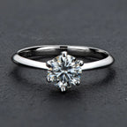 Round Moissanite Six Prong Solitaire Ring