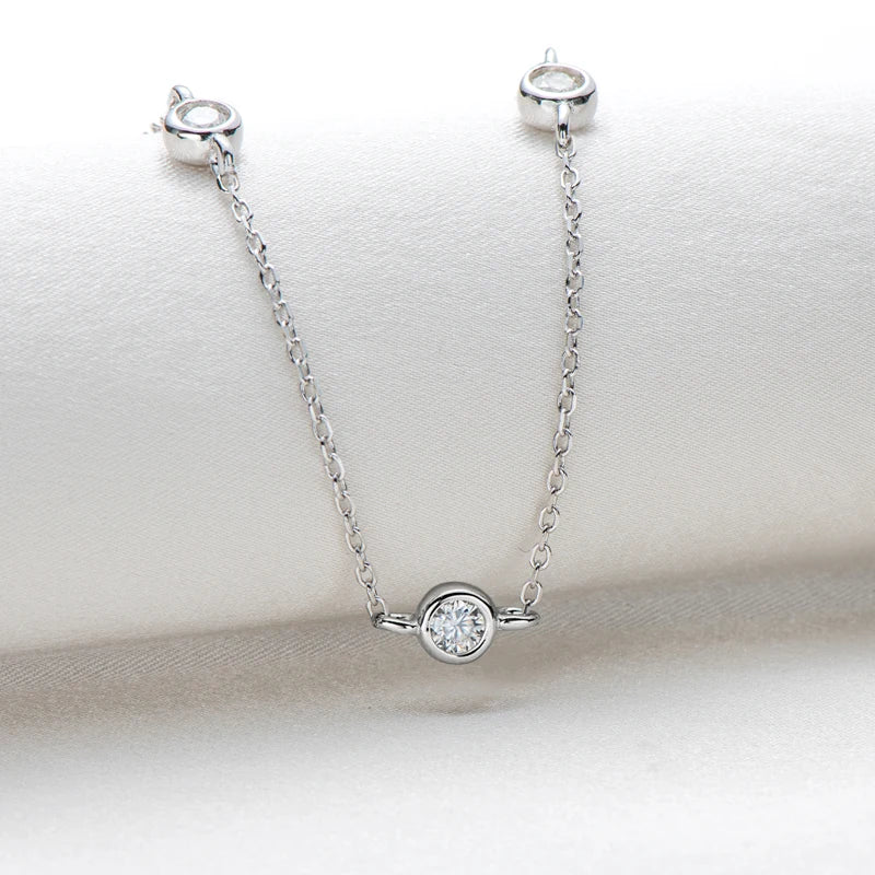 Moissanite Bezel Set Tennis Necklace